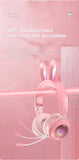 Wireless Headphones Rabbit Ear Headphones with Microphone Cute Girl Music Bluetooth Headphones for Kids Gaming Headphones