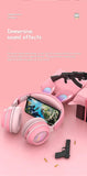 Wireless Headphones Rabbit Ear Headphones with Microphone Cute Girl Music Bluetooth Headphones for Kids Gaming Headphones