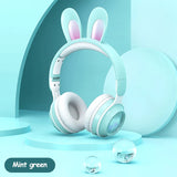 Wireless Headphones Rabbit Ear Headphones with Microphone Cute Girl Music Bluetooth Headphones for Kids Gaming Headphones