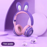 Wireless Headphones Rabbit Ear Headphones with Microphone Cute Girl Music Bluetooth Headphones for Kids Gaming Headphones